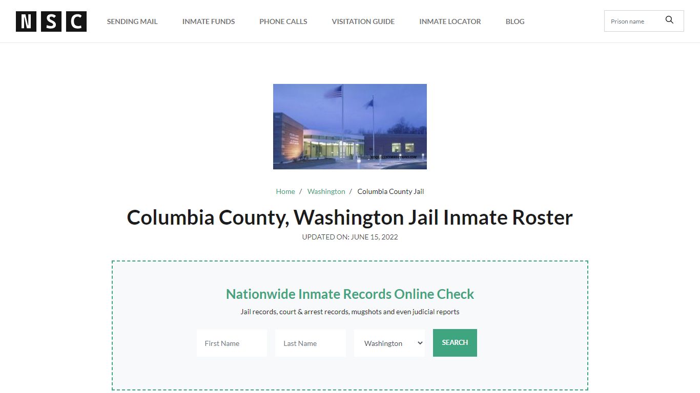 Columbia County, Washington Jail Inmate List